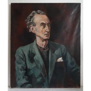 Jean-eugène Bersier (1895-1978) Portrait Of The Painter Edouard Goerg Oil On Canvas 1941