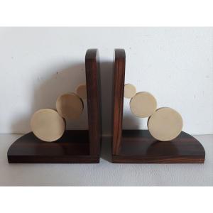 Pair Of Macassar Ebony Bookends 1930s Art Deco