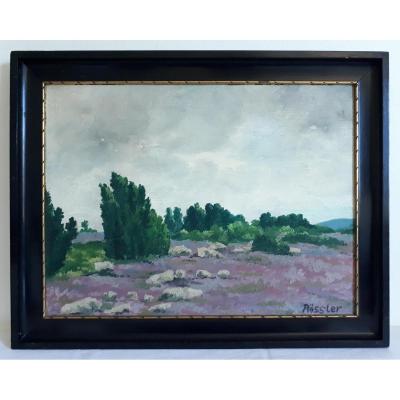 Oil Painting On Wood Landscape Rössler Late19th Early 20th