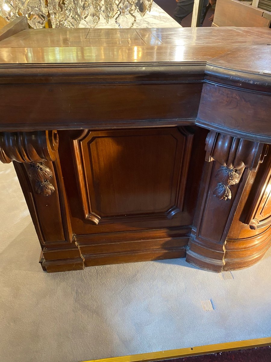 Very Beautiful Hotel Counter In Mahogany Napoleon III Period