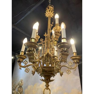 Gothic Style Bronze Chandeliers Nine Lights