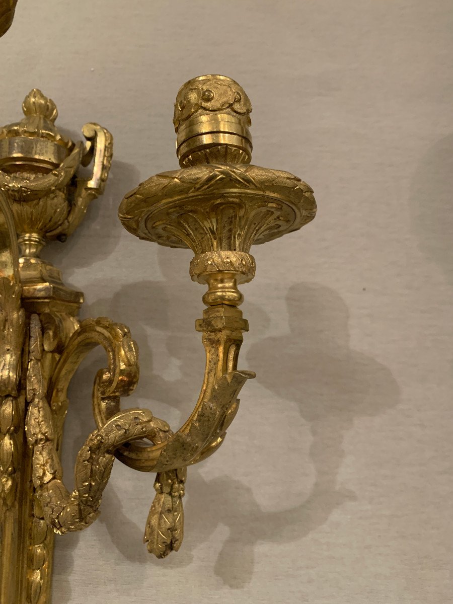 Pair Of Louis XVI Sconces Model By Jean-charles Delafosse-photo-1