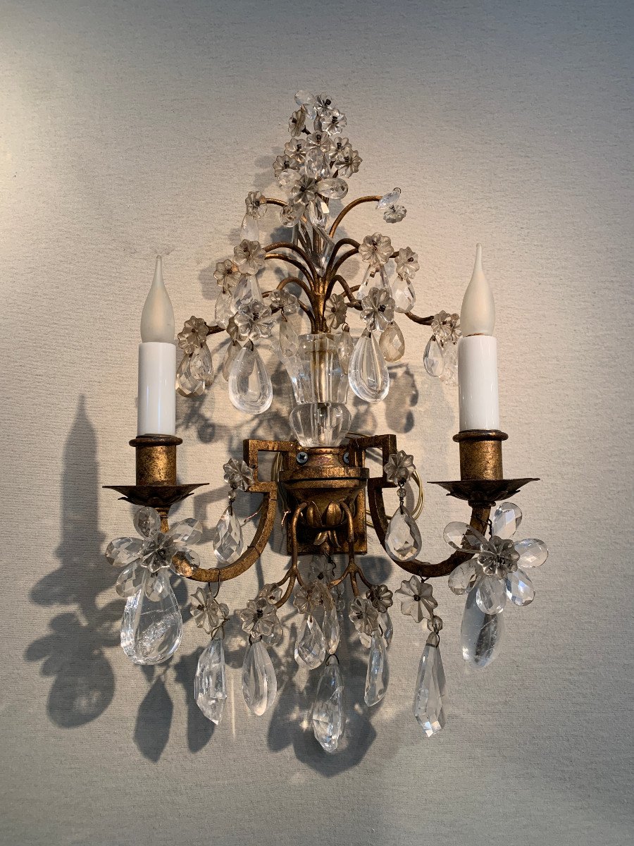 Pair Of Crystal Sconces-photo-2