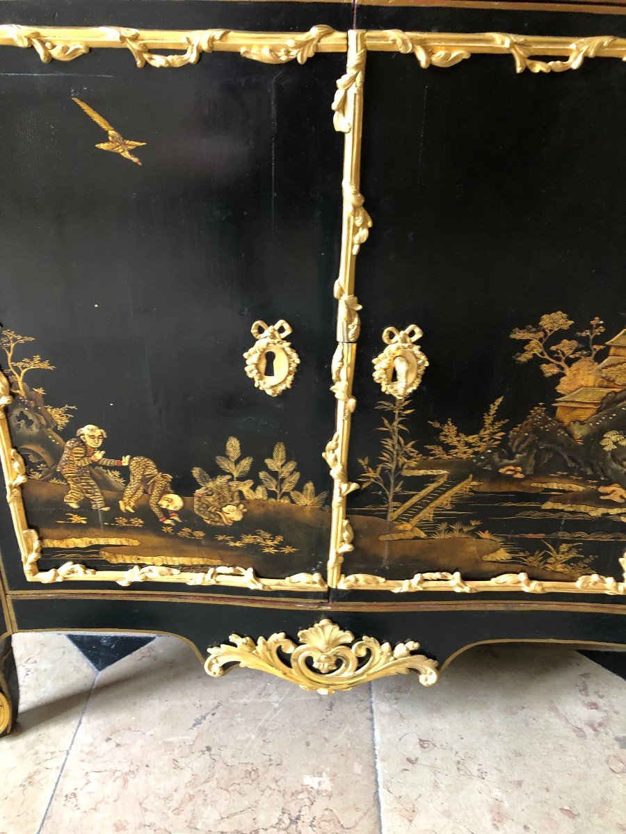 Louis XV Period Chinese Lacquer Secretary Stamped Dubois-photo-4