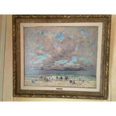 A Beach In Normandy By André Hambourg (1909-1999)