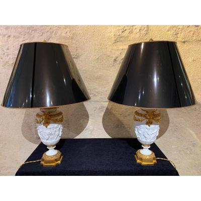 Pair Of Lamps 19th Century 