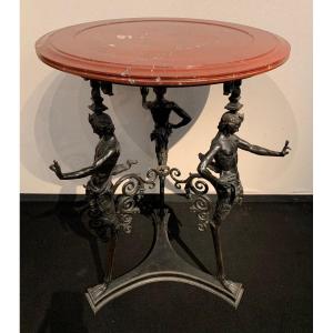 Bronze Pedestal Table In The Neoclassical Style, Circa 1860