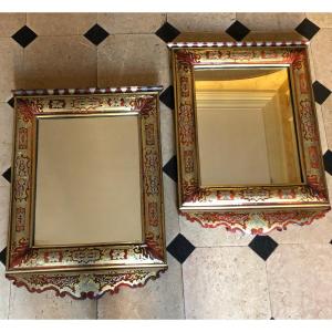 Pair Of Louis XIV Boulle Marquetry Mirrors