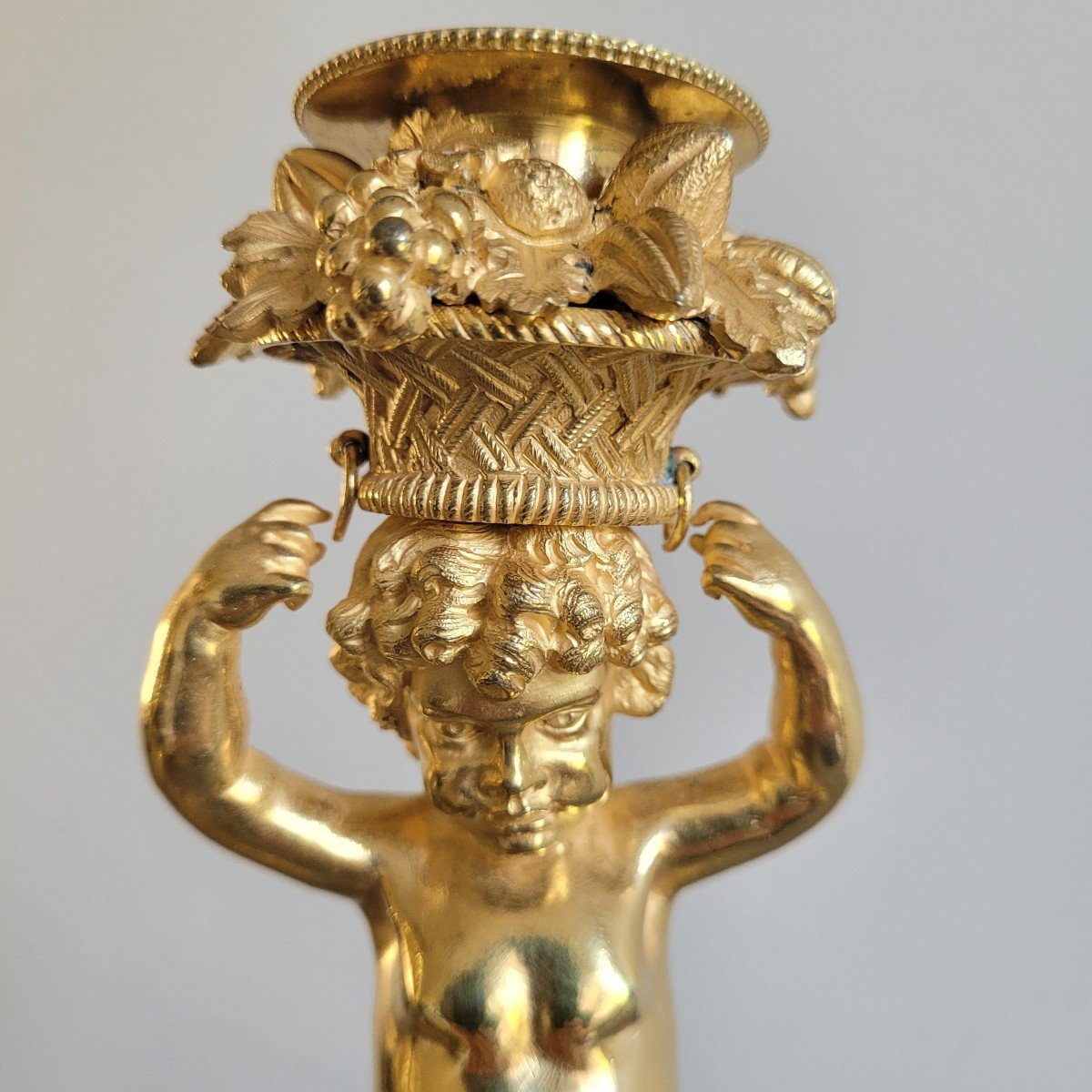 Pair Of Faun Torches. Early 19th Century.-photo-3