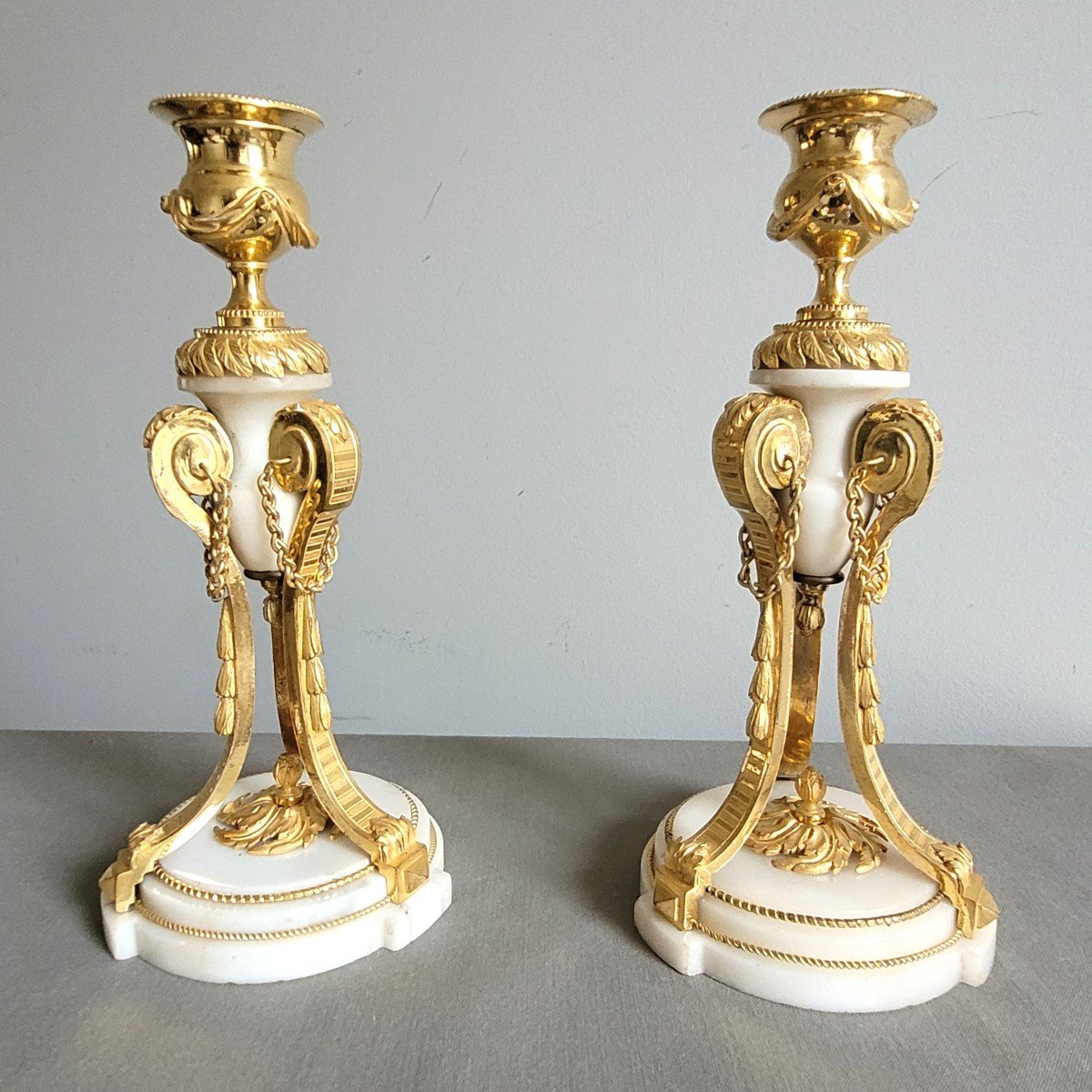 Pair Of Louis XVI Candlesticks, Circa 1770.-photo-2