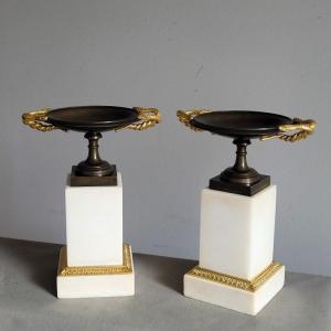 Pair Of Antique Tazzas From The Restoration Period.