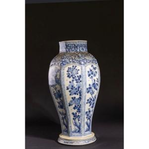 Large Blue White Porcelain Vase 
