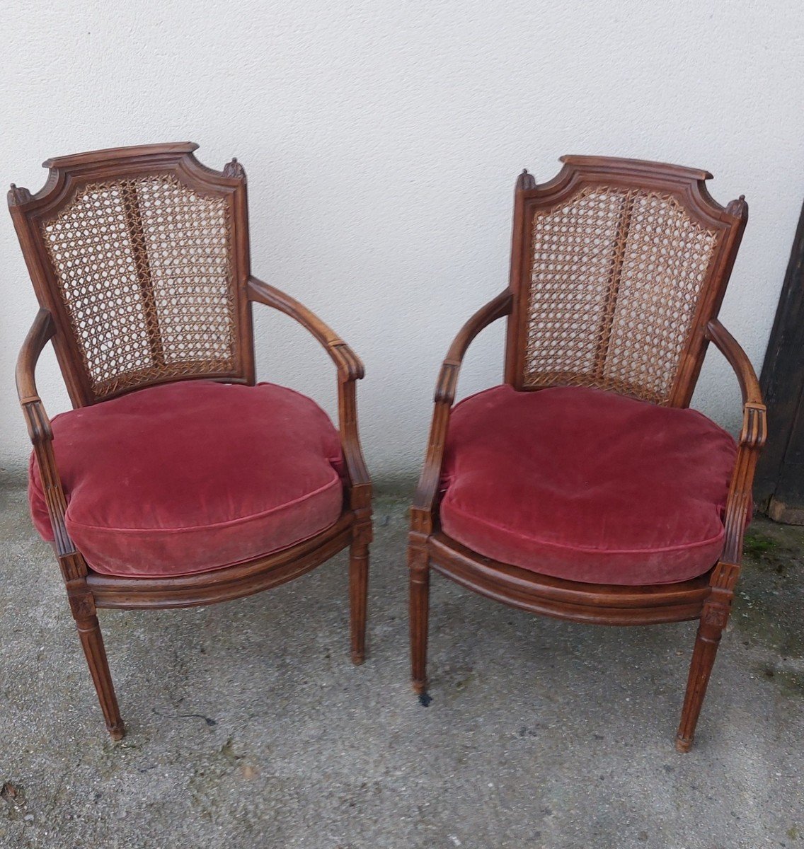 Paire de fauteuils Cannes d époque Louis XVI