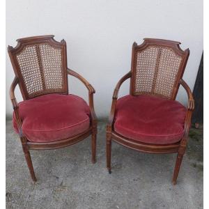 Pair Of Cannes Armchairs From The Louis XVI Period