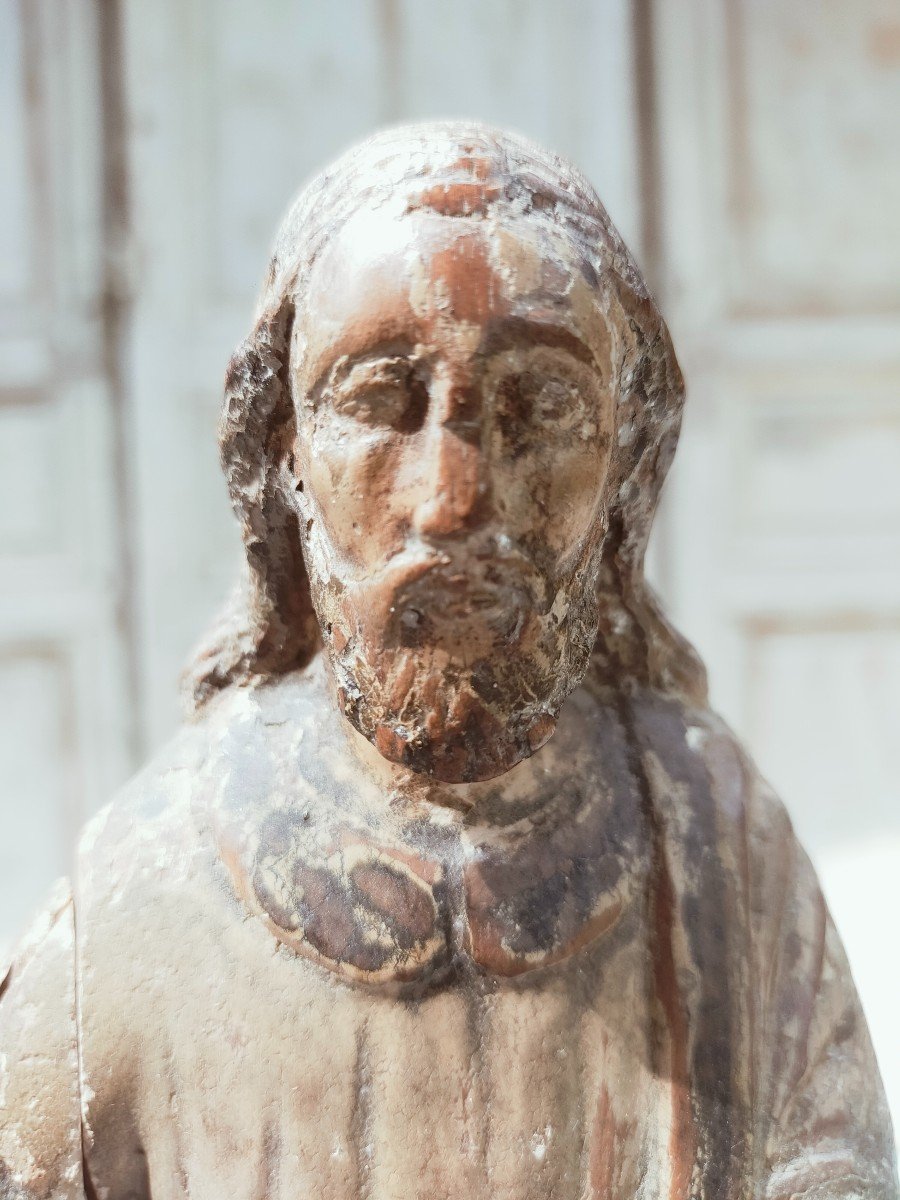 Statues En Bois De Joseph Et l'Enfant Jésus XVIIème Siècle-photo-2