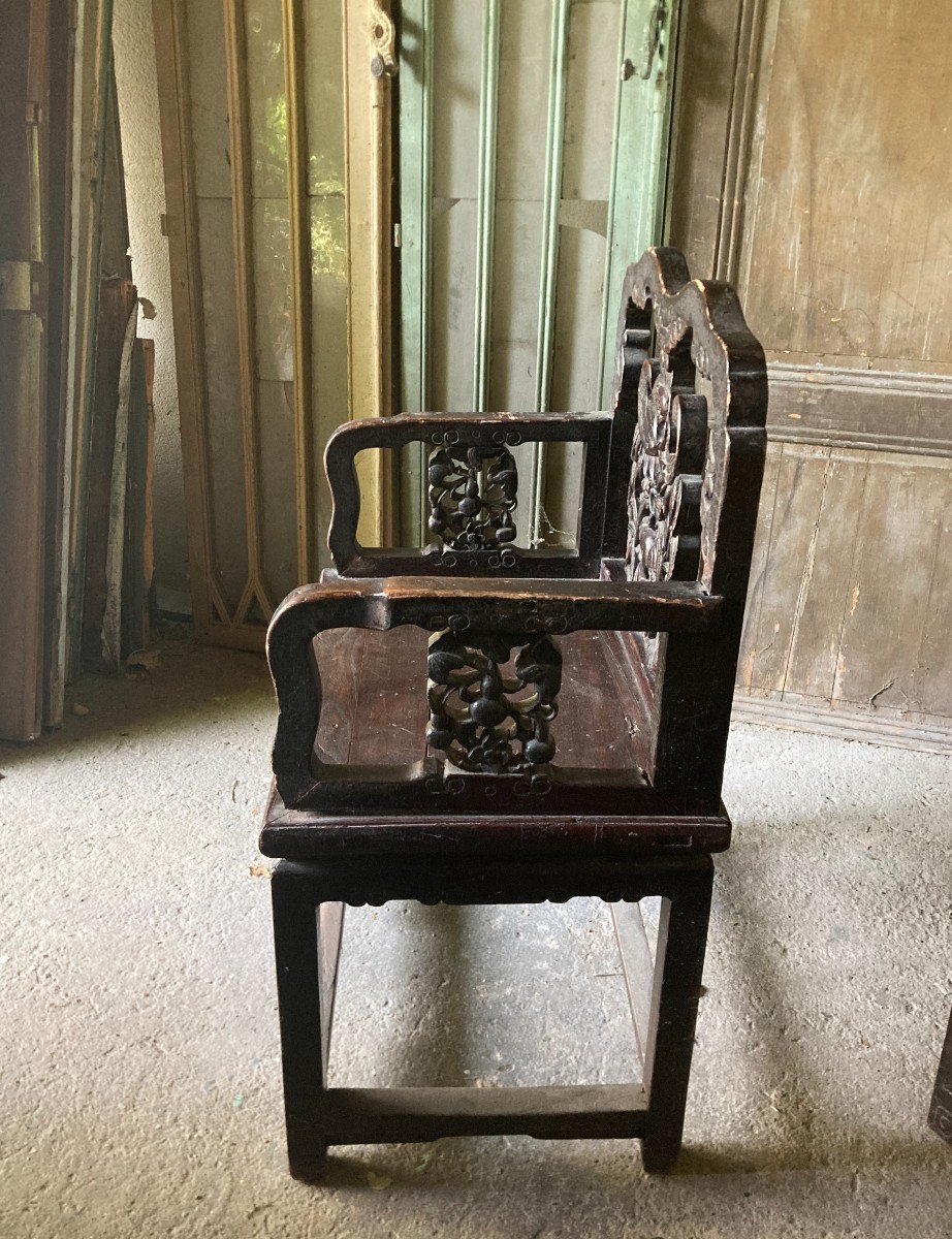 Pair Of 19th Chinese Armchairs-photo-4