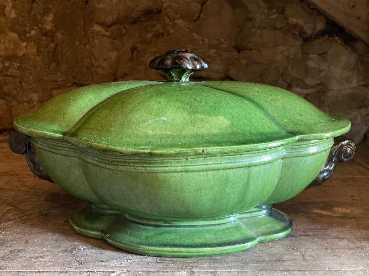 Green Glazed Terracotta Tureen