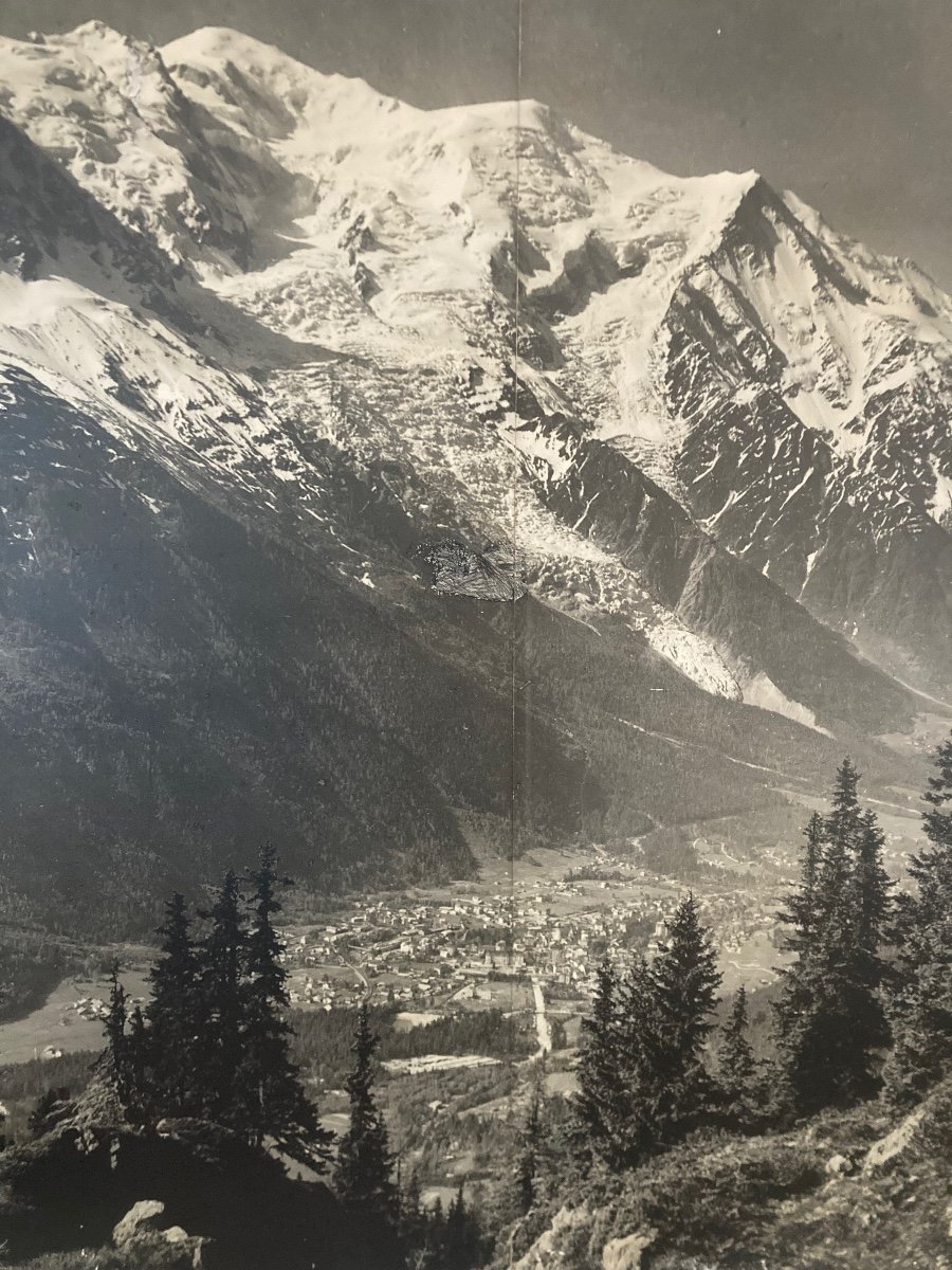 Large Reproduction (200x120) From The 50s-60s Of A Photo Of Chamonix 