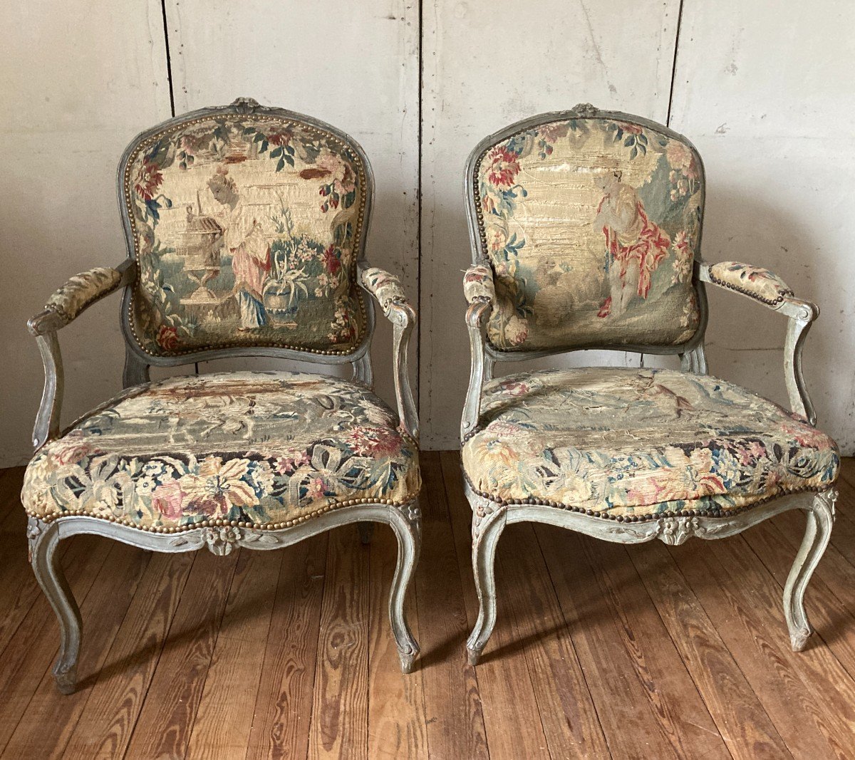 Pair Of Louis XV Armchairs From The 18th Century -photo-2