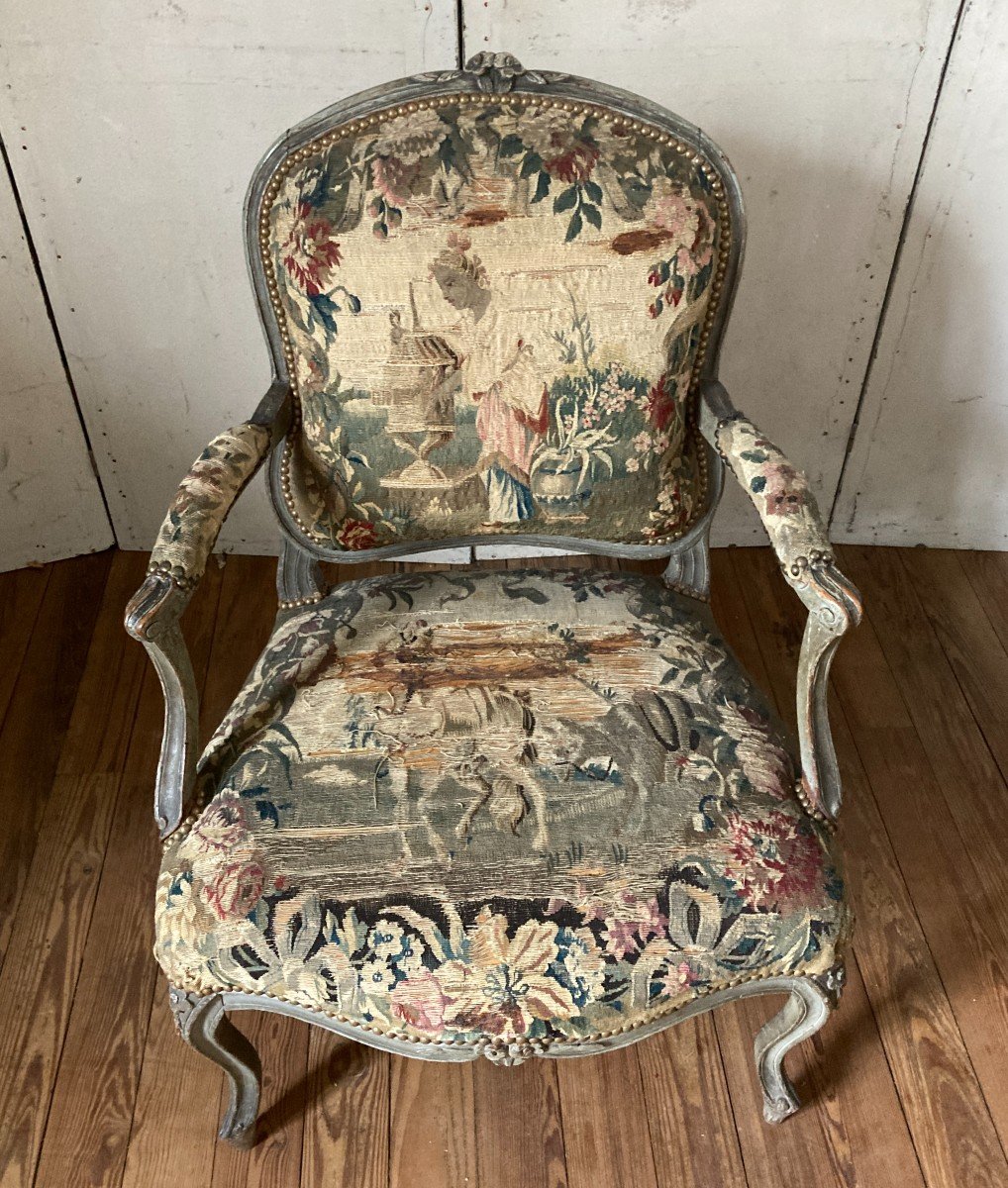 Pair Of Louis XV Armchairs From The 18th Century -photo-3