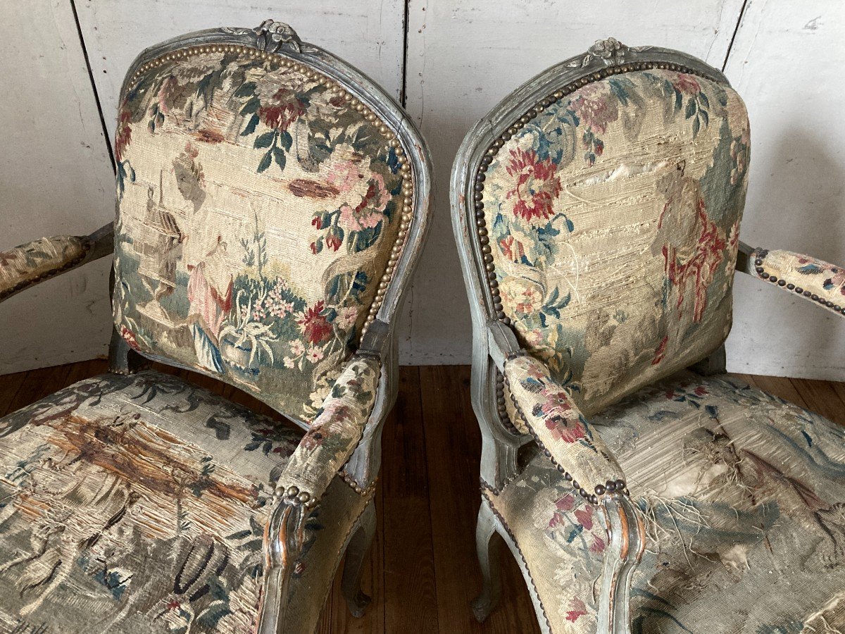 Pair Of Louis XV Armchairs From The 18th Century 