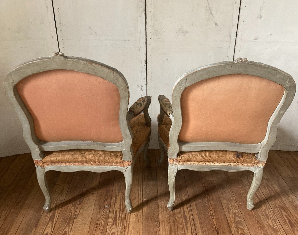 Pair Of Louis XV Armchairs From The 18th Century-photo-6