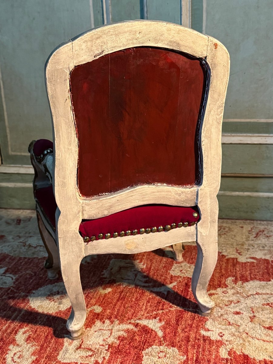Charmant petit fauteuil Louis XV, tel un modèle de compagnon. XXè -photo-2
