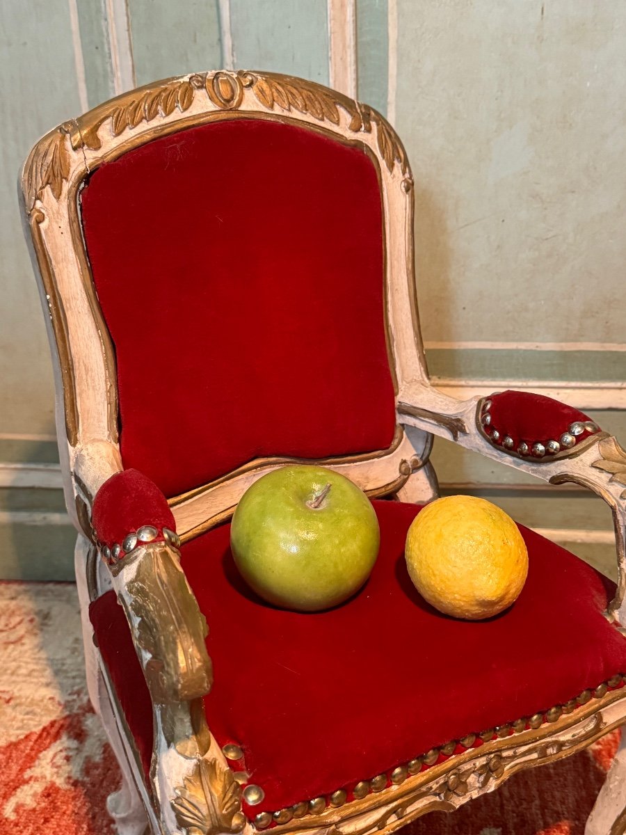 Charmant petit fauteuil Louis XV, tel un modèle de compagnon. XXè -photo-4