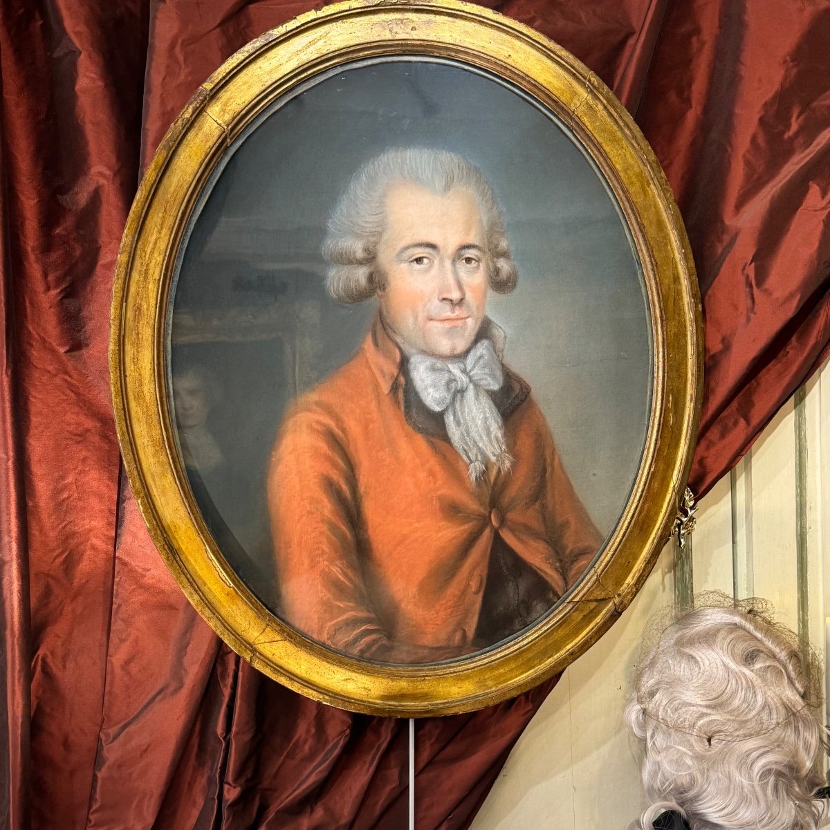 Grand pastel d’homme  XVIIIe, époque Louis XVI, très bon état.-photo-4