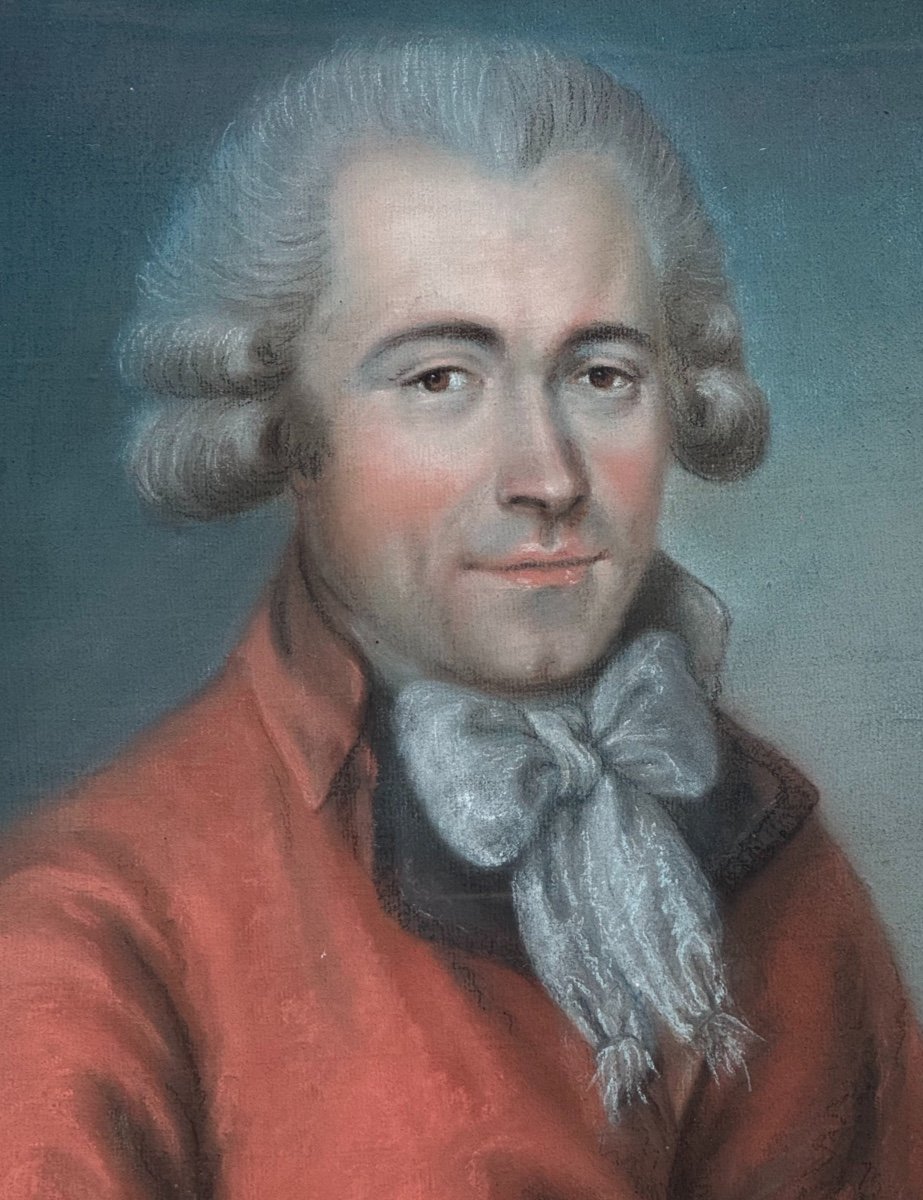 Grand pastel d’homme  XVIIIe, époque Louis XVI, très bon état.