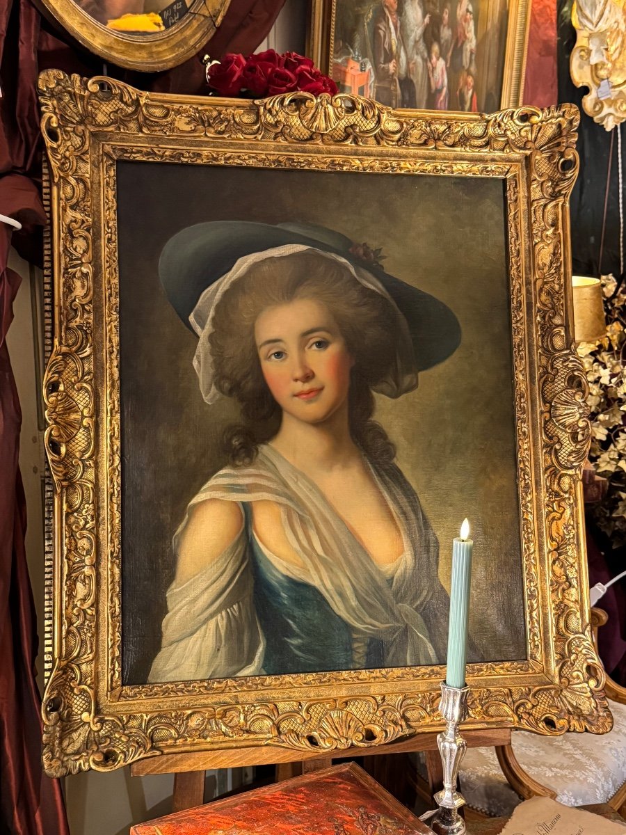 Beautiful Portrait Of An Elegant Young Woman Around 1780(follower Of Vigée Le Brun*) Early 19th-photo-2