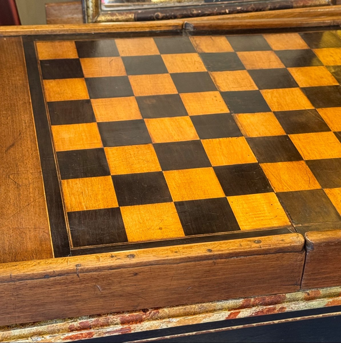 Large Box For Games, Chess, Tric-trac, Jacquet, Backgammon. Double Sided. 19th Century.-photo-7