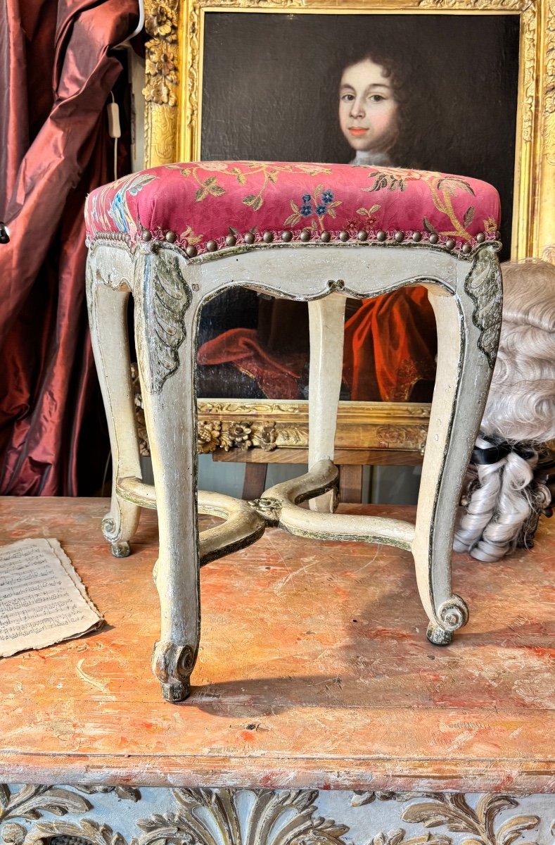 High Musician's Stool “regence” 18th Century, Exceptional Seat. -photo-2