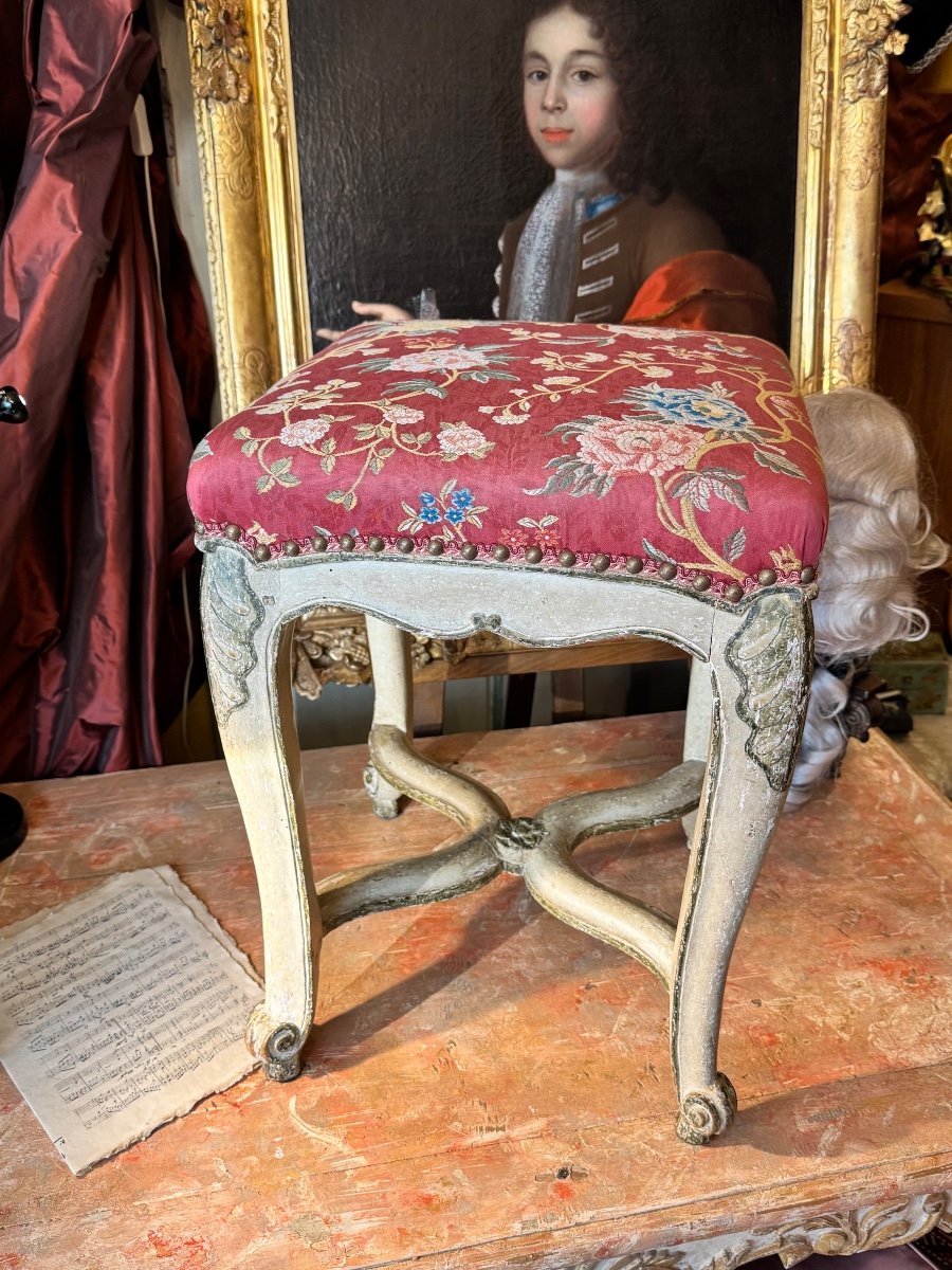 High Musician's Stool “regence” 18th Century, Exceptional Seat. -photo-1