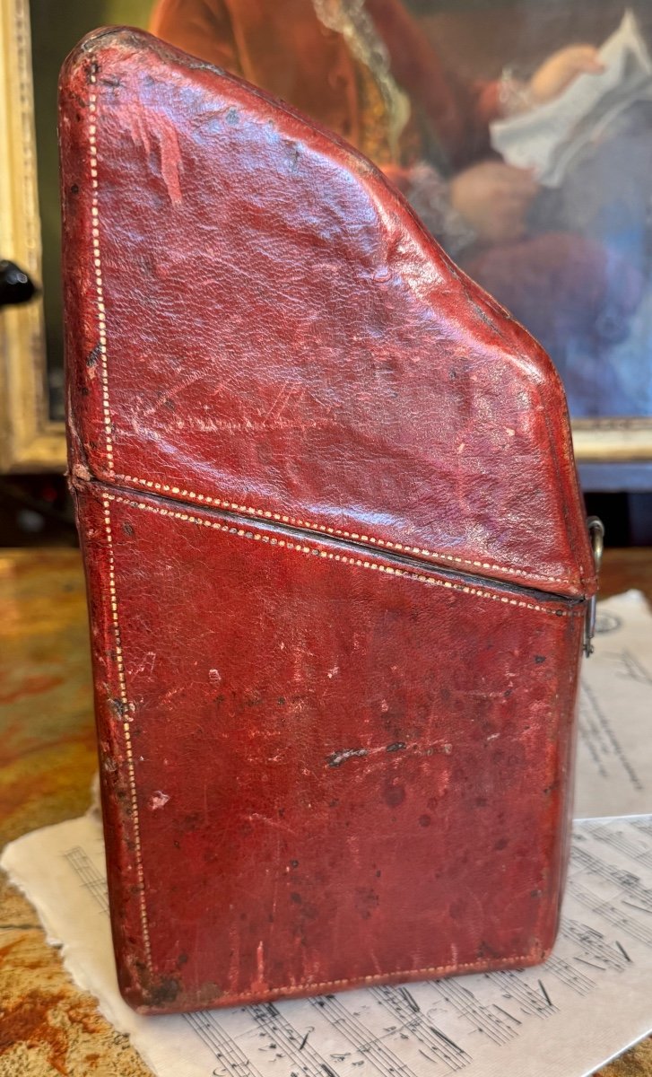 18th Century Cutlery Box In Red Morocco, Louis XV Period. -photo-1