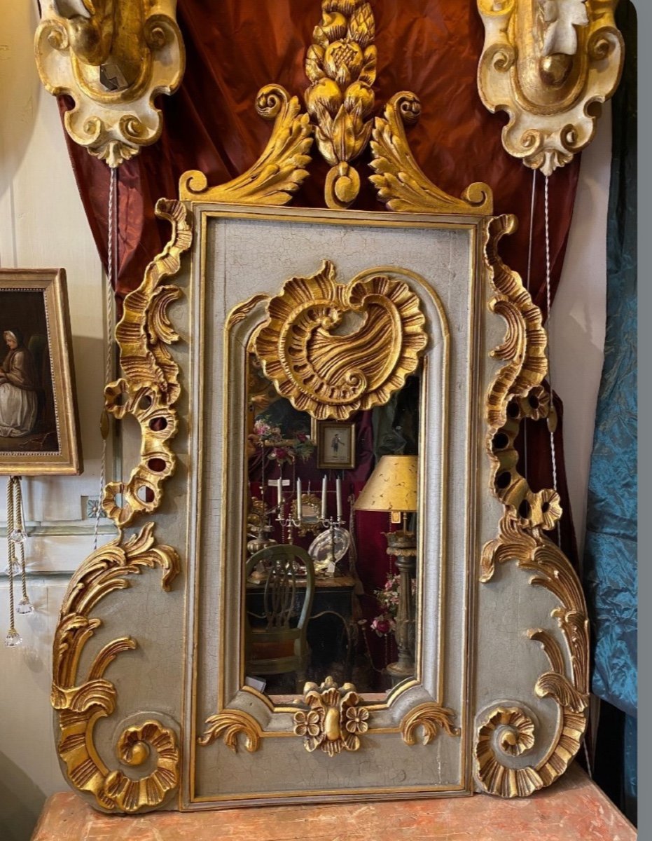 Large Baroque Mirror  Early 19th Century. Italy.