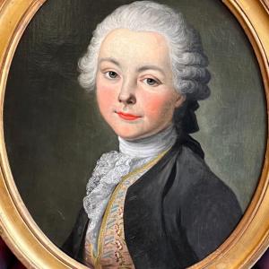 Jeune Aristocrate, vers 1760, époque Louis XV, école Française, huile sur toile. . 