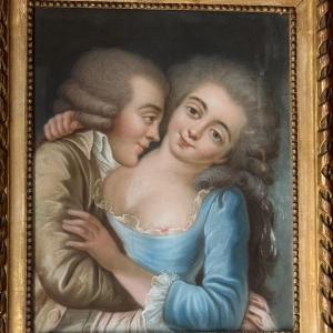 Pastel, Tender And Gourmet Love, 18th Louis XVI Period.