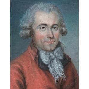 Large Pastel Of A Man, 18th Century, Louis XVI Period, Very Good Condition.