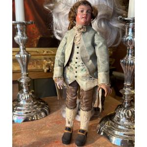 Noble Figure In “neapolitan Santon”, From The 18th Century, Perfect Condition.