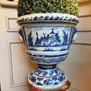 Orange Blossom Pot, Louis XIV Period, Nevers Earthenware.