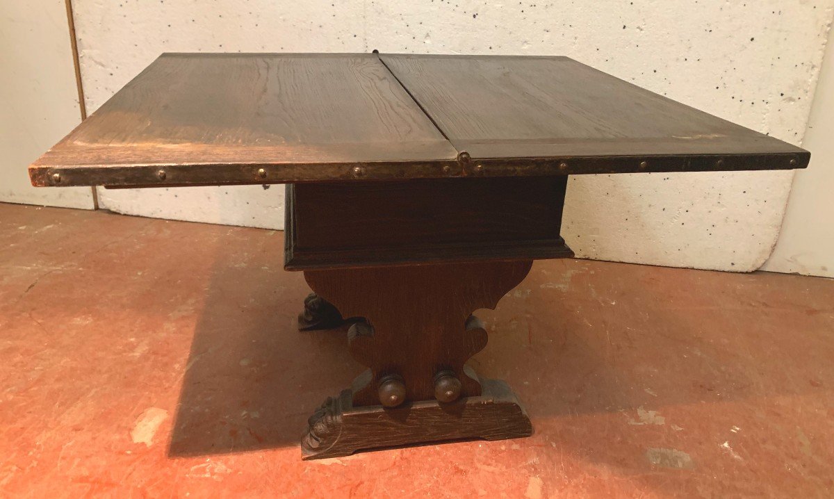 Table Console En Chêne Sculpté XX Siècle-photo-4