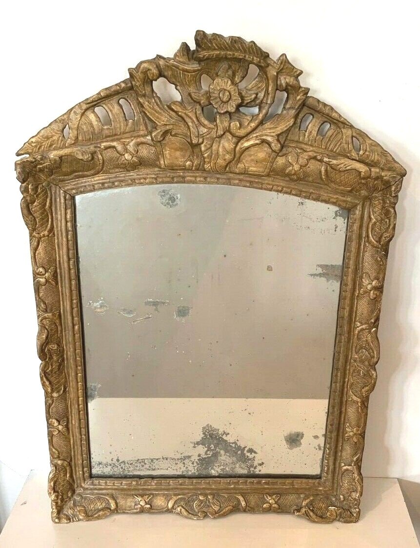 Louis XV Mirror In Golden Carved Wood Fireplace Trumeau XIX Century