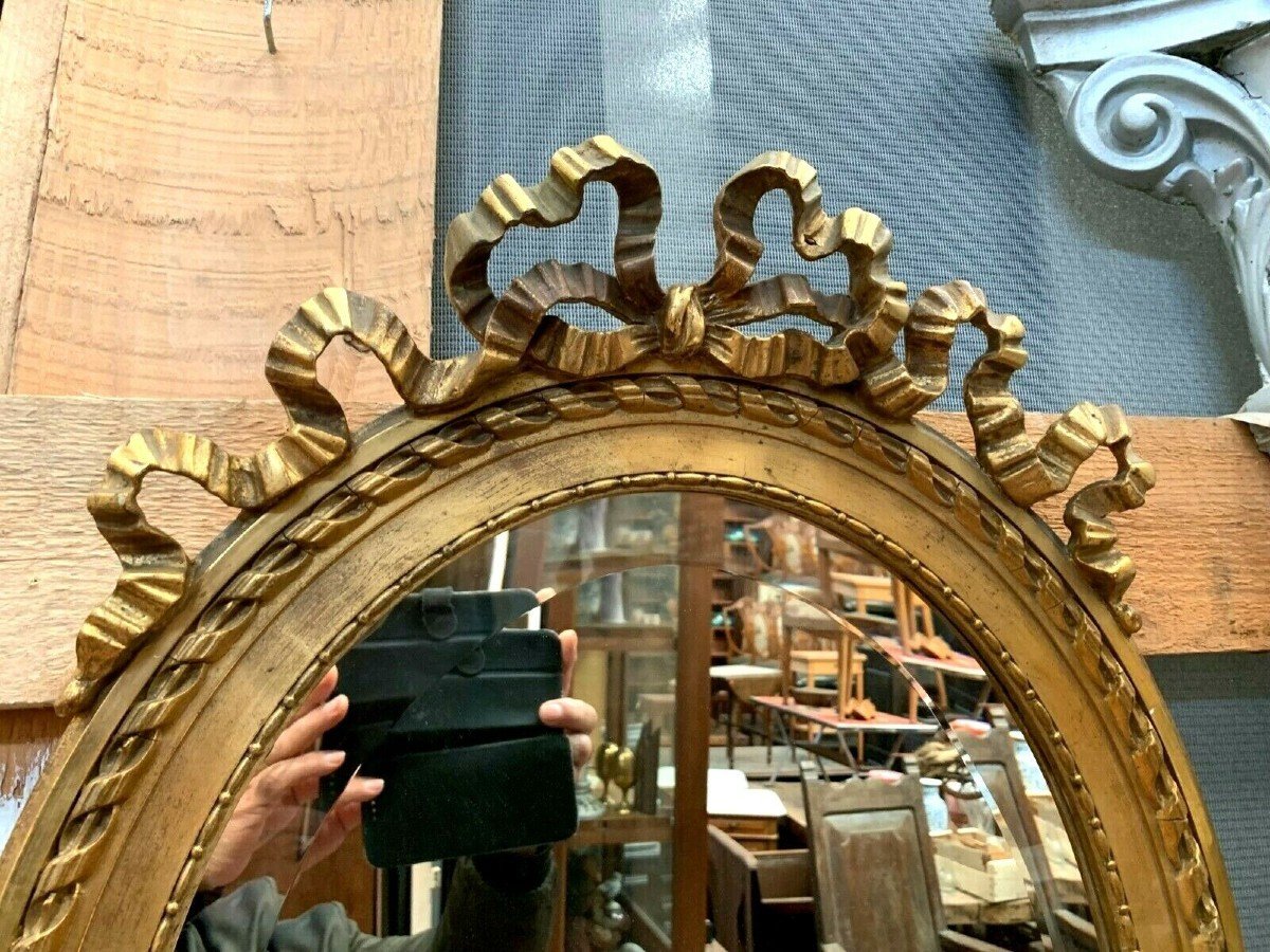 Miroirs De Style Louis XVI En Bois Et Stuc Dorés XX Siècle-photo-4