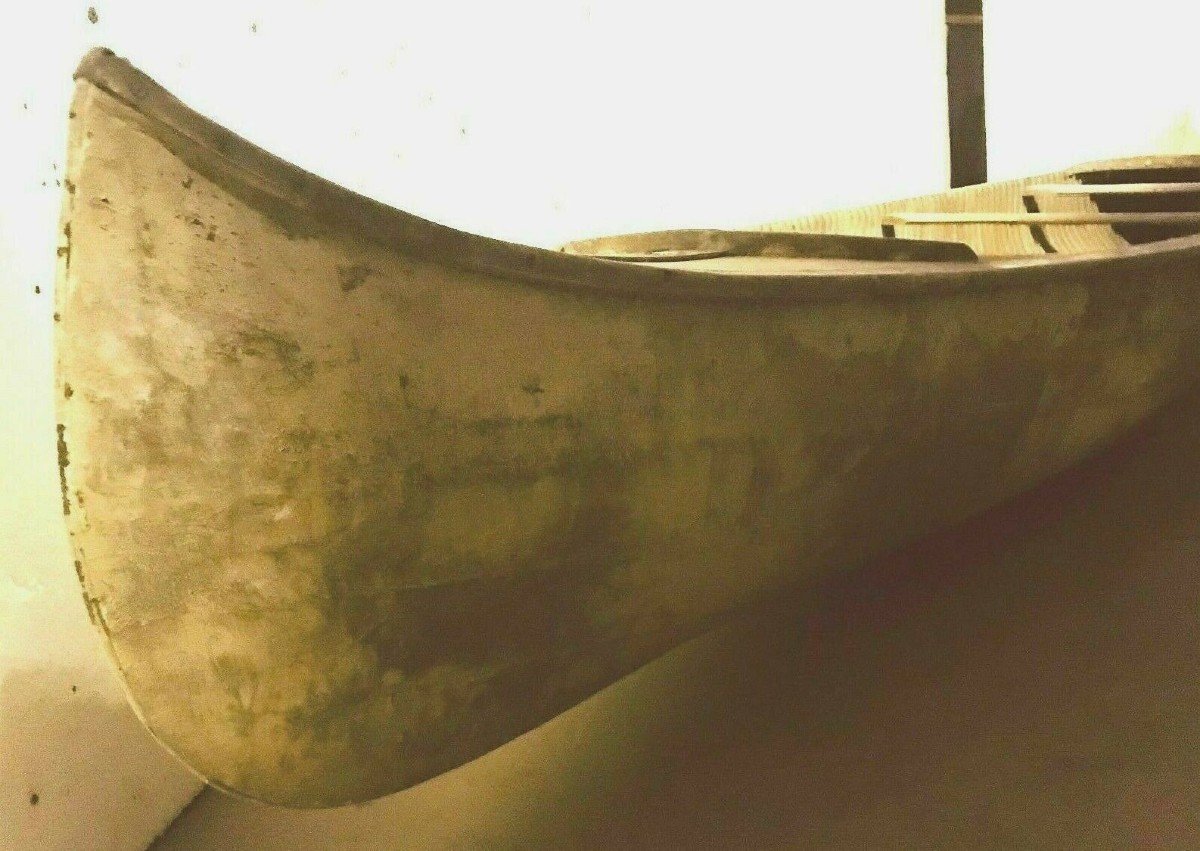 Old Canoe In Mahogany Manufacture Around 1920 XX Century-photo-2