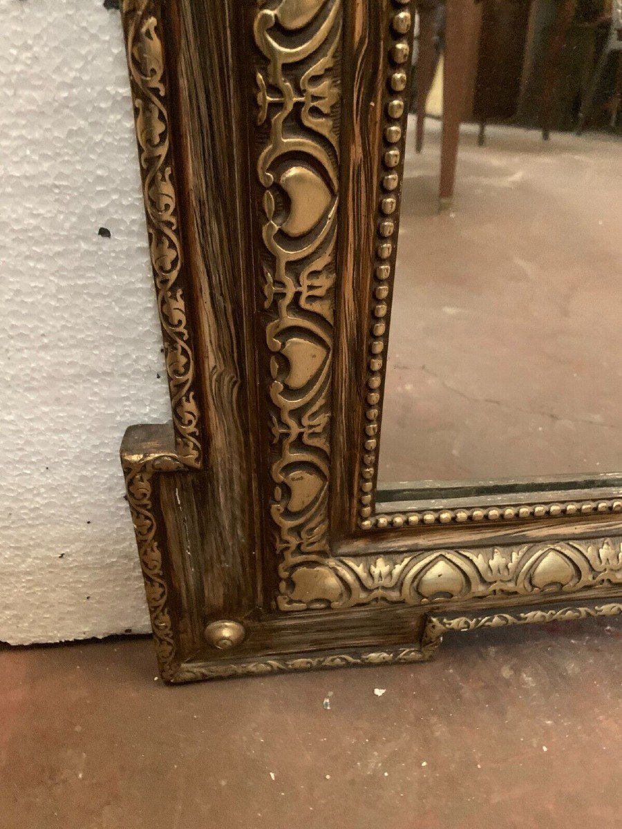 Napoleon III Style Mirror In Wood And Patinated Stucco XX Century-photo-7