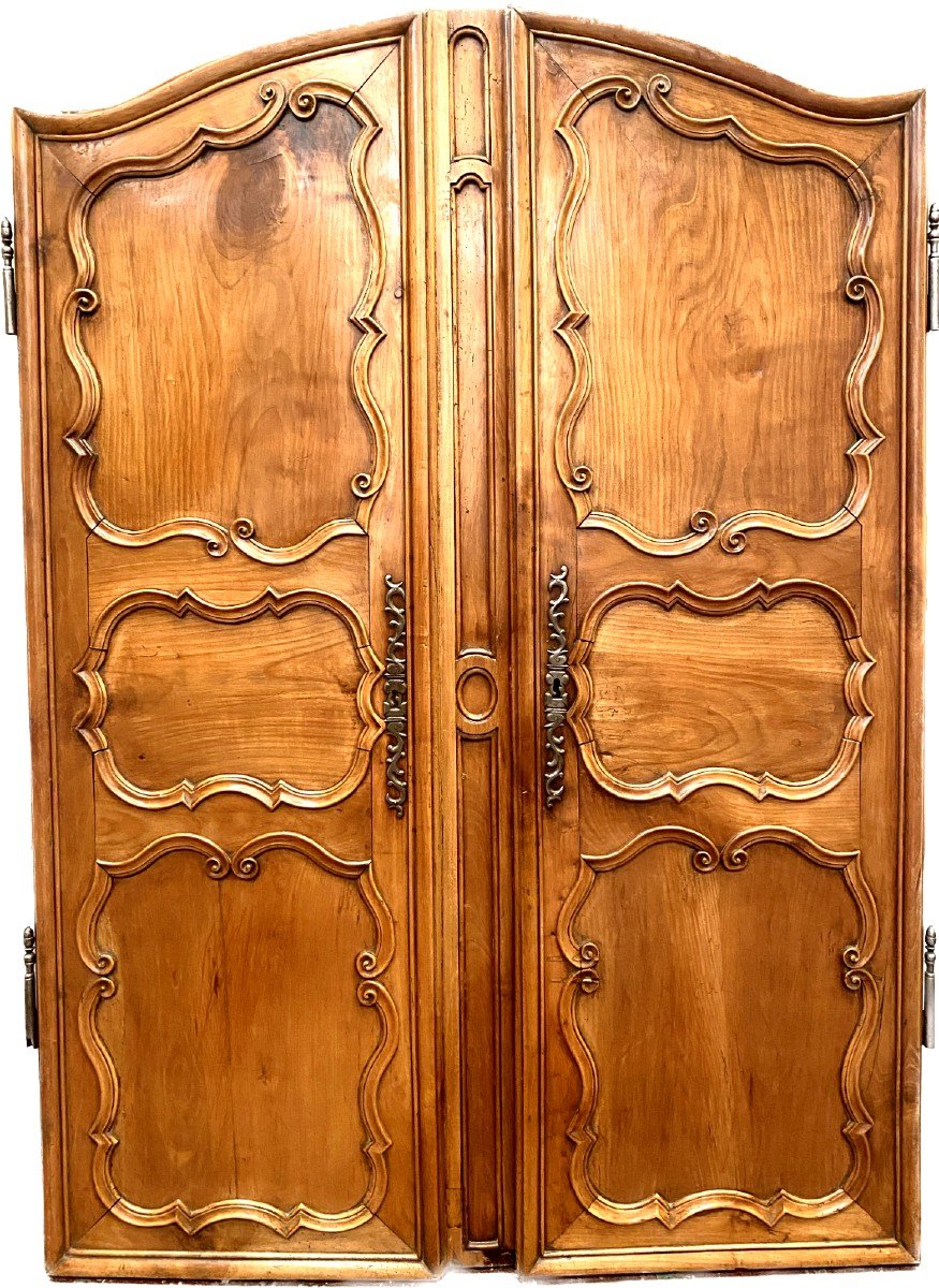 Pair Of Framed Doors In Solid Cherry XVIII Century-photo-3