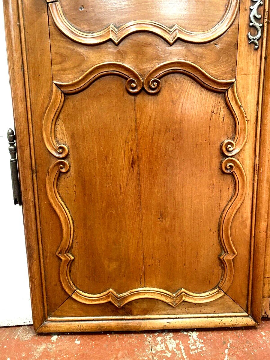 Pair Of Framed Doors In Solid Cherry XVIII Century-photo-4