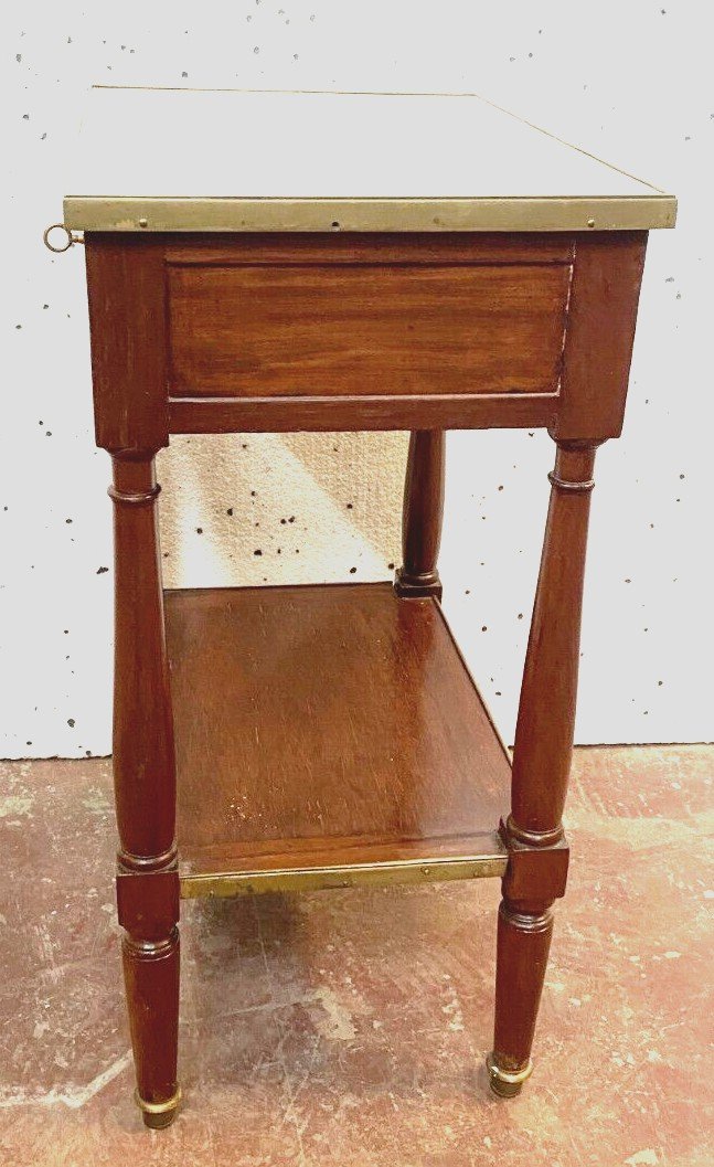 Louis XVI Style Console In Mahogany And Veneer XIX Century-photo-1