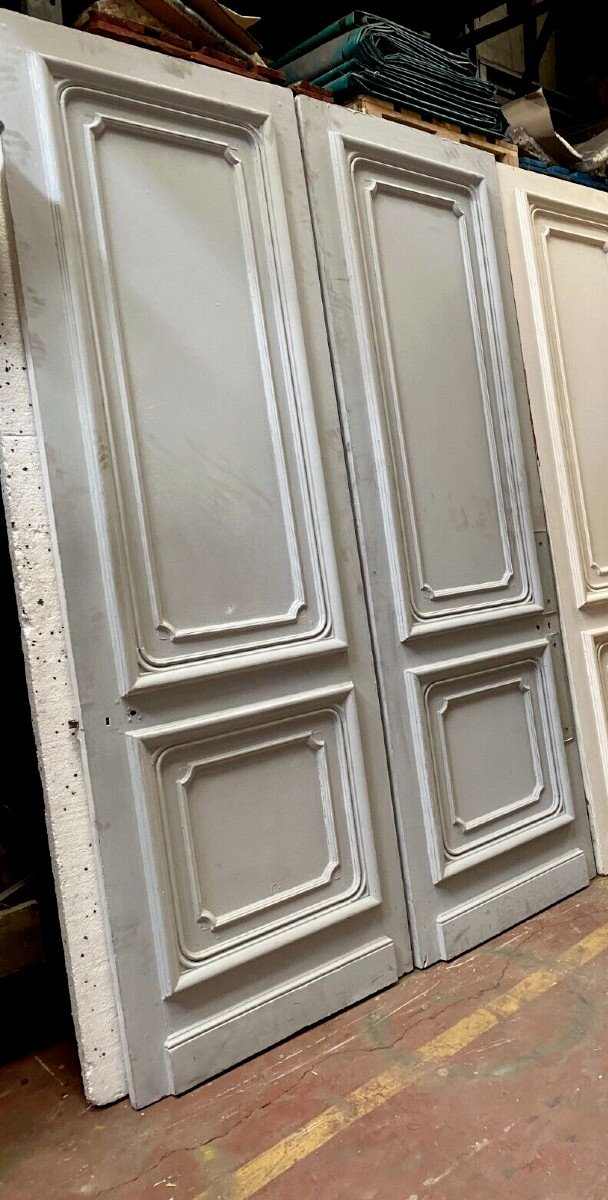 Suite Of Five Double-sided Haussmann Molded Doors 19th Century-photo-6